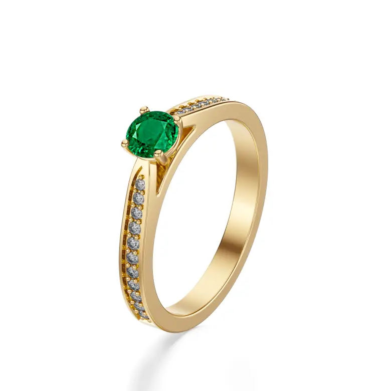 Pierścionek ze szmaragdem i diamentami AJPZ_094